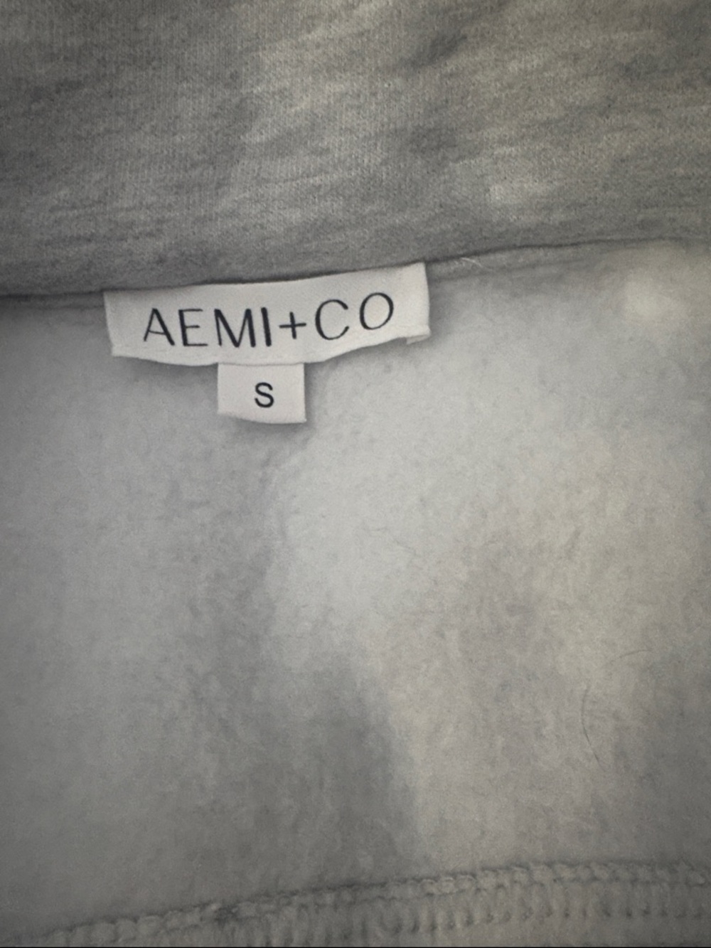 Aemi + Co Funnel Neck Half Zip Pullover S Heather Grey NWOT - Picture 7 of 8